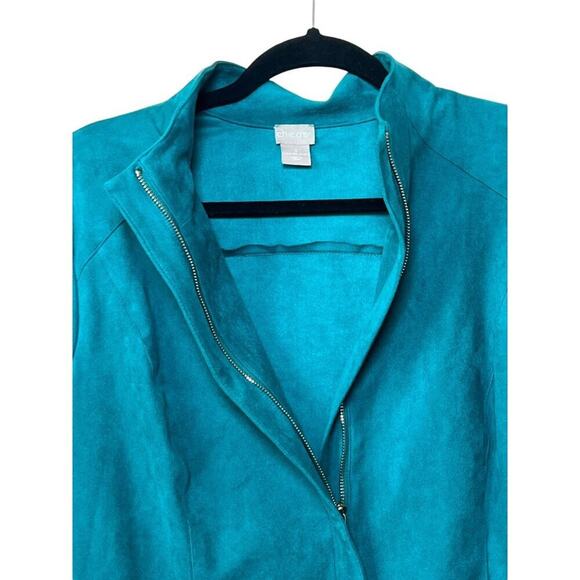 CHICO'S FAUX SUEDE JACKET BLAZER WOMENS - Picture 3 of 8